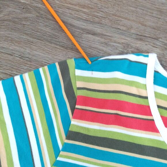 Sag Harbor Sport Shirt Womens Size XL Multicolor Striped Short Sleeve Top - Picture 5 of 8